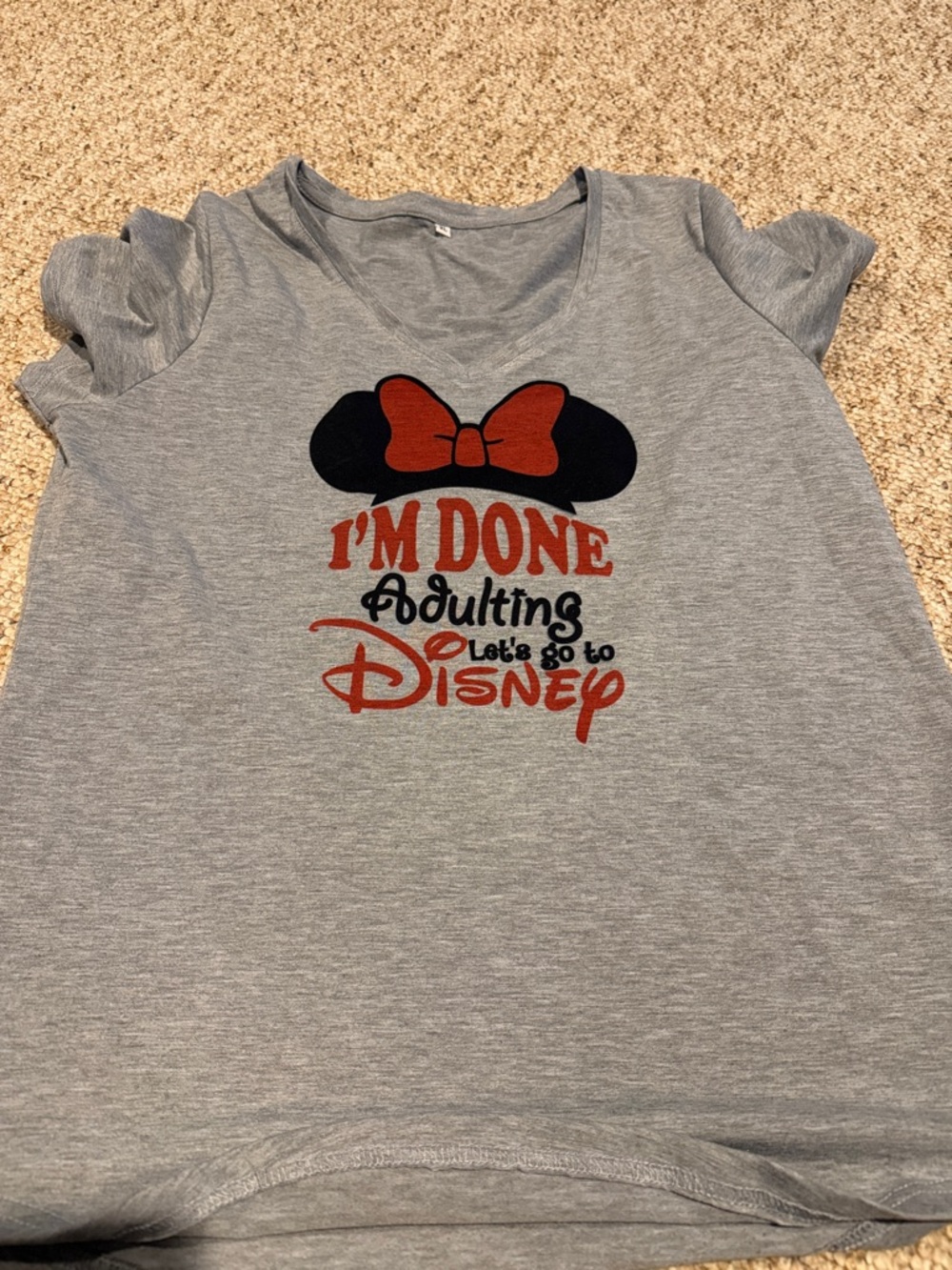 Gray 'I'm Done Adulting, Let's Go to Disney'  Tee
